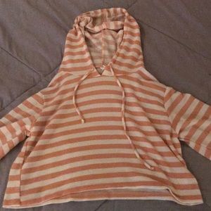 cropped yellow shirt with hood